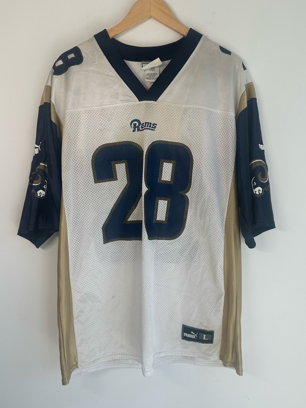Vintage Puma St. Louis Rams Marshall Faulk #28 Jersey Men’s Large